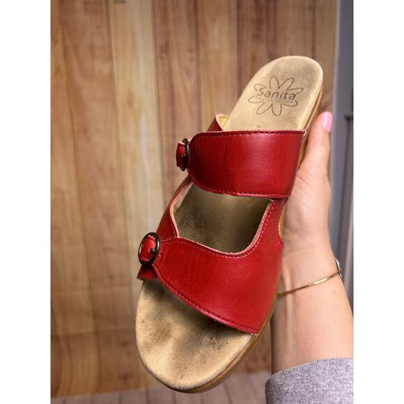 Dansko Red Leather Strappy Heel Sandal Women's Size 40 - Picture 6 of 6